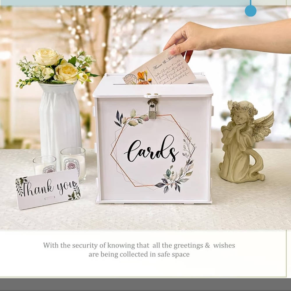 Green and White Wedding Card Box - Picture 4 of 6